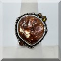 J048. Sterling silver ”The Dreamer” ring with stones. - $65 